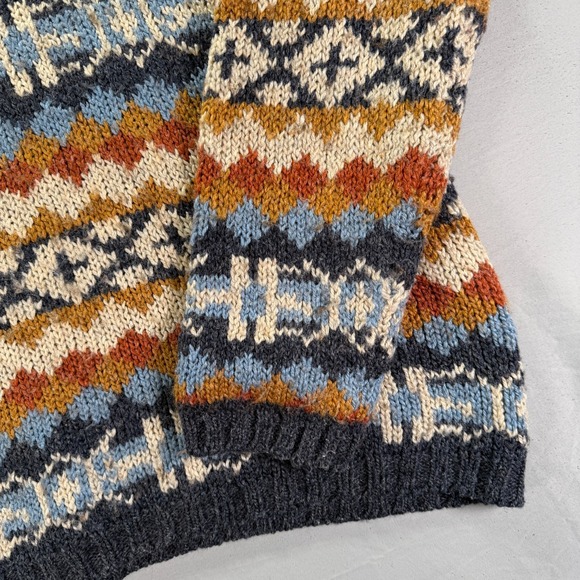 Vintage Grandma Sweater Womens XL Multicolor Knit Wool Blend Geometric Nordic - Picture 4 of 8